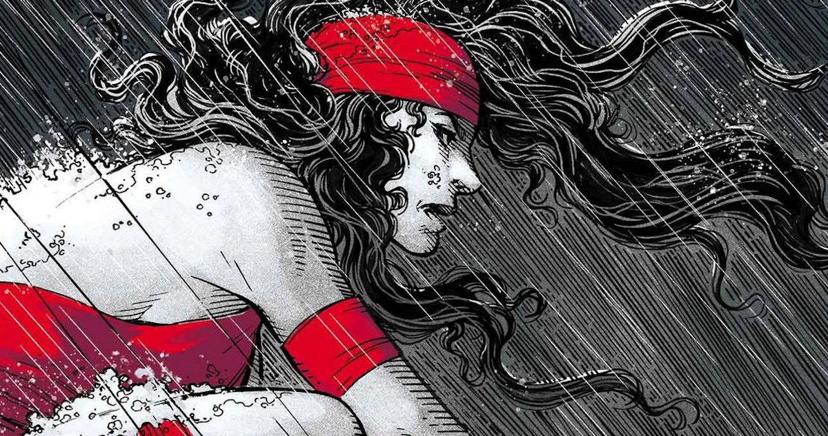 Uma mulher misteriosa e sedutora, Elektra, uma personagem ambígua das histórias em quadrinhos