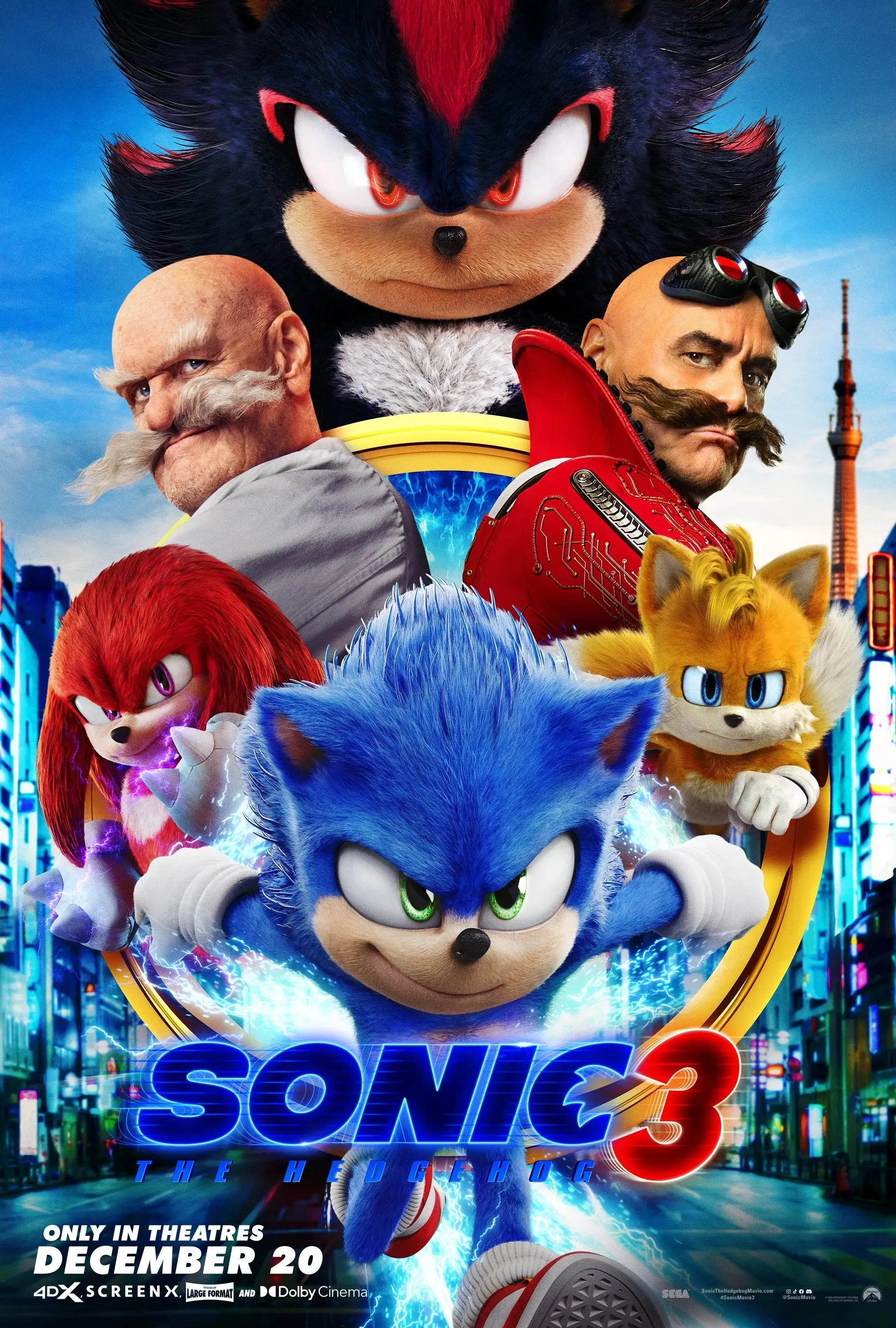 Novo Pôster Oficial de Sonic 3: O Filme é Lançado