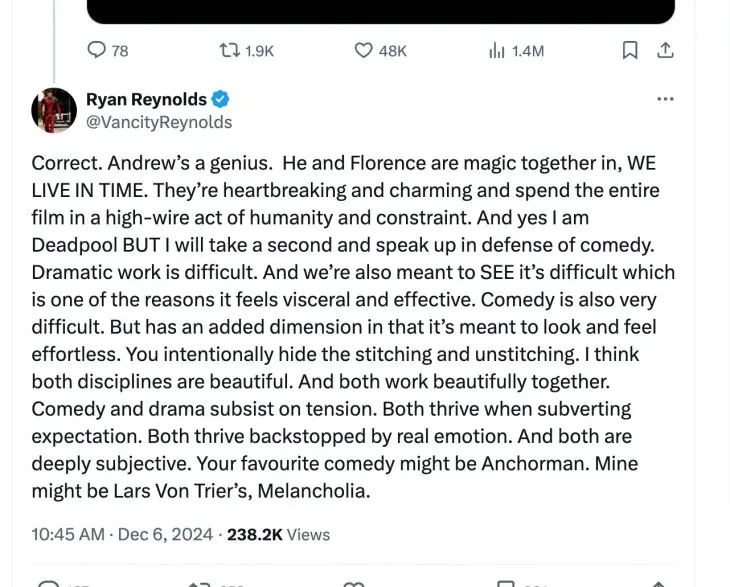 Ryan Reynolds rebate críticas após entrevista com Andrew Garfield