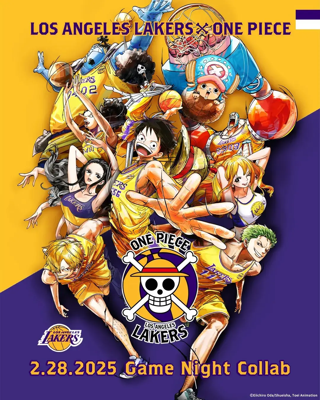 Colaboração One Piece com Los Angeles Lakers Apresenta Novo Visual