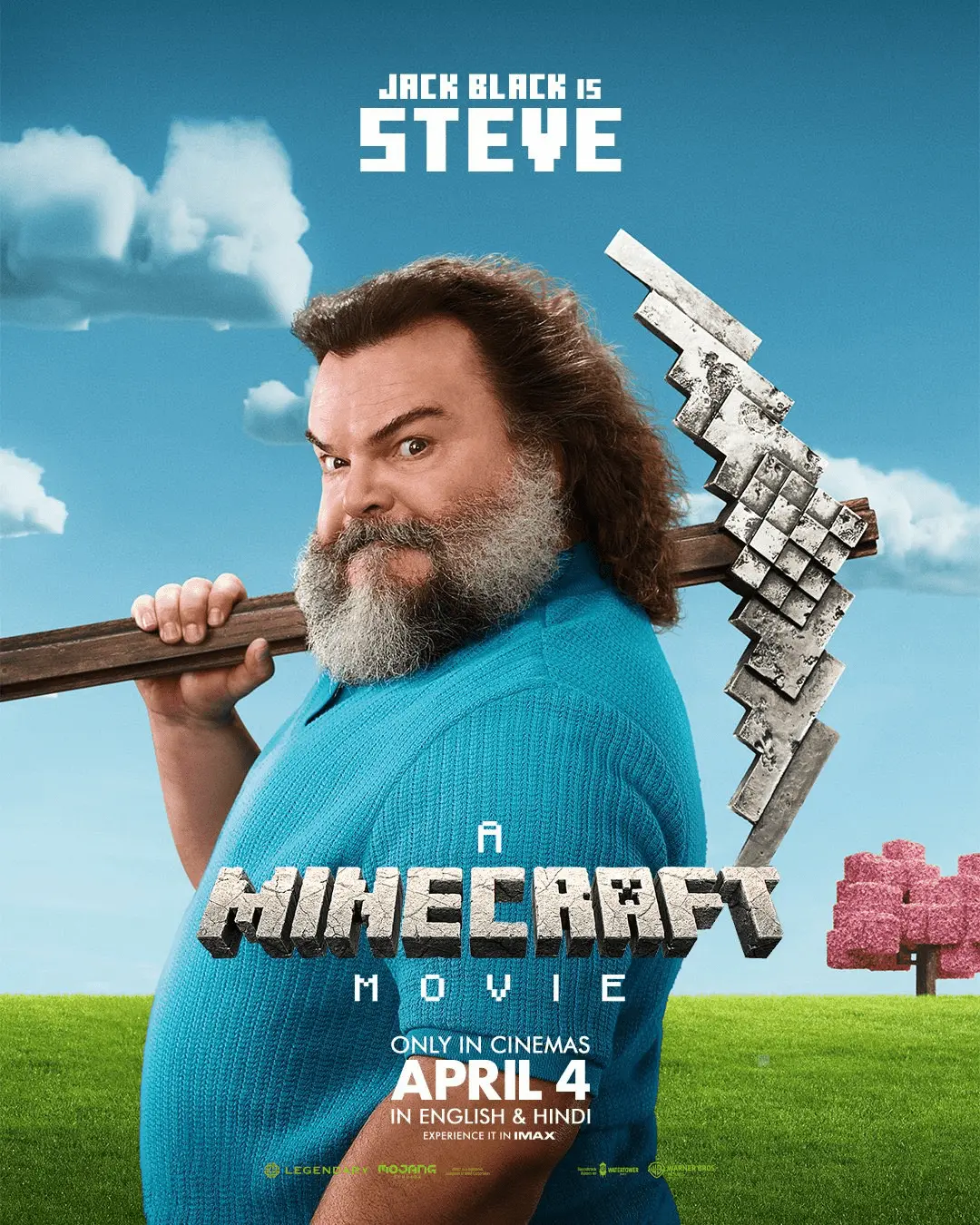 Um Filme de Minecraft: Pôster Exclusivo Apresenta Jack Black como Steve